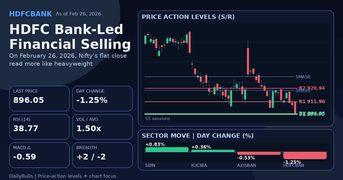 HDFC Bank-Led Financial Selling Keeps Nifty Flat at Close