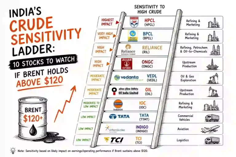 India’s Crude Sensitivity Ladder: 10 Stocks to Watch if Brent Holds Above $120