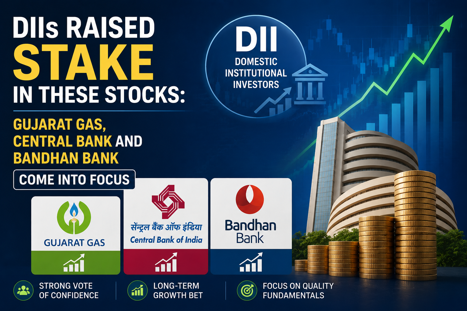 DIIs Raised Stake in These Stocks: Gujarat Gas, Central Bank and Bandhan Bank Come Into Focus