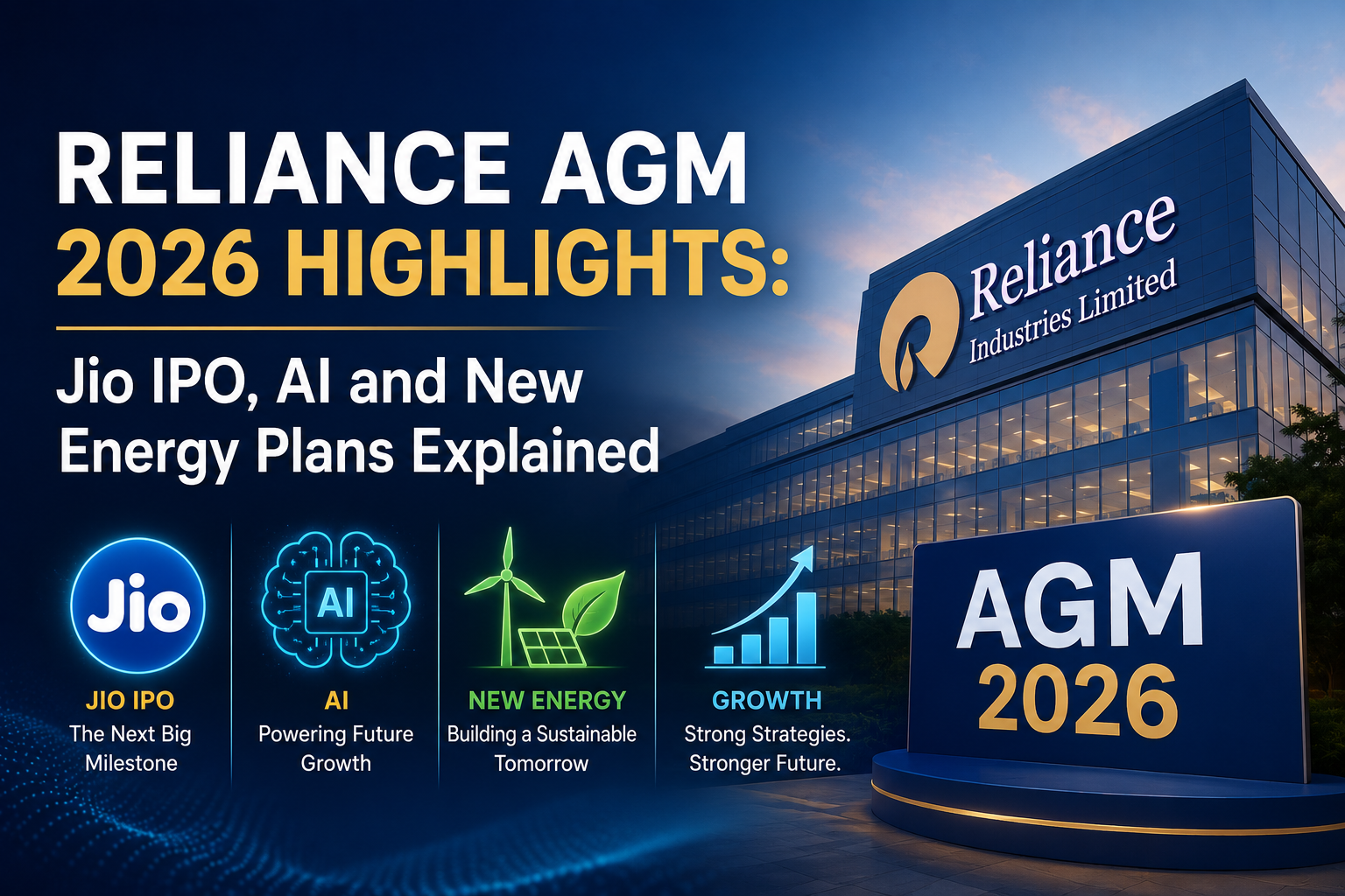 Reliance AGM 2026 Highlights: Jio IPO, AI and New Energy Plans Explained